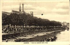 VINTAGE POSTCARD Amiens Seen of the Market on Water