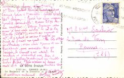 VINTAGE POSTCARD Cannes the Boulevard of the Small cross and the Public garden