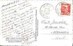 MODERN CARD High Valle d' Aure the new Road of Cape De Long the Laces D' Oredon