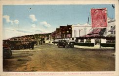 POSTAL Deauville de la VENDIMIA la cornisa florecida de Bonlevard Eugene de la playa