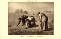 VINTAGE POSTCARD Millet glaneuses Paris Museum of Louvre