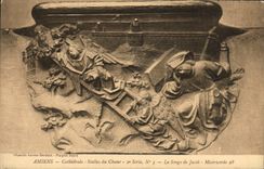 VINTAGE POSTCARD Amiens Cathedral Stalls Of the Chorus the dream of Jacob
