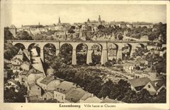 VINTAGE POSTCARD Luxembourg High City And Clausen