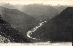 VINTAGE POSTCARD Heavy Valley D' Argeles Taken Of the Peak of Jer