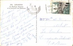 VINTAGE POSTCARD Heavy the Illuminee Basilica and the procession with the torches