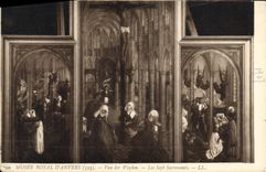 VINTAGE POSTCARD Royal Museum Of Antwerp Van Der Weyden Seven Sacraments