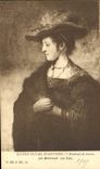 VINTAGE POSTCARD Royal Museum Of Antwerp Rembrandt Van Ryn Portrait of woman