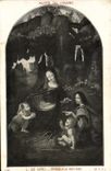 VINTAGE POSTCARD Virgin Leonard De Vinci With the Rocks Paris Museum of the Louvre