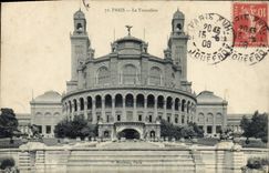 VINTAGE POSTCARD Paris Trocadero Elephant Rhinoceros