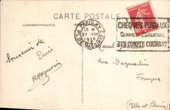 VINTAGE POSTCARD Paris Notre Dame Car