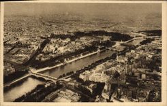 CPA Paris Vue Panoramique Prise De La Tour Eiffel sur la Seine et la butte Montmartre