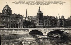CPA Paris Tribunal De Commerce Palais De Justice et Conciergerie Peniche Bateau