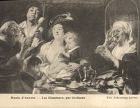 VINTAGE POSTCARD Royal Museum Of Antwerp the Jordaens singers