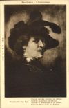 VINTAGE POSTCARD Rembrandt Van Rijn Mauritshuis Gravenhage Portrait of the painter as an officer
