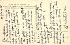 VINTAGE POSTCARD Paris And Its Wonders View Of the Palate of Chaillot