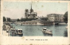 CPA Paris Pointe De La Cite Bateau Peniche 