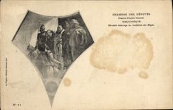 VINTAGE POSTCARD Paris House of Commons Herodote Library questions the traditions of the Magi