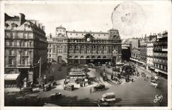 CPA Paris LA Gare Saint Lazare Publicite Peugeot