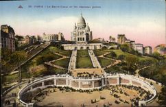 VINTAGE POSTCARD Paris the Sacring Heart And New Gardens