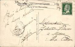 Panorama de París de la POSTAL de la VENDIMIA de Tileries y de I Arc de Triomphe del carrusel