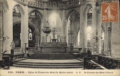 VINTAGE POSTCARD Paris Church St Etienne Of the Mount the Master Furnace bridge Label Tuberculosis