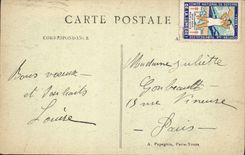 VINTAGE POSTCARD Paris Church St Etienne Of the Mount the Master Furnace bridge Label Tuberculosis