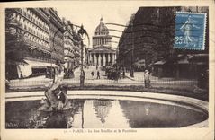 CPA Paris La Rue Soufflot Et Le Pantheon
