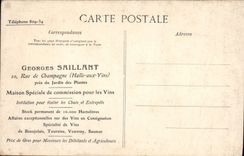 CPA Paris Bois De Boulogne Pavillon d'ARmenonville Publicite Georges Saillant Rue de Champagne Halle aux vins Vins