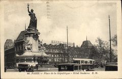 CPA Paris Place De La Republique Hotel Moderne