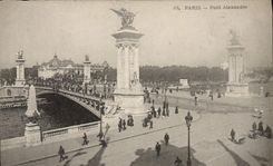 VINTAGE POSTCARD Paris Bridge Alexandre
