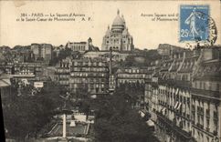 CPA Paris Le Square D'Anvers et le Sacre Coeur de Montmartre 