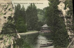 VINTAGE POSTCARD Paris Buttes Chaumont Enters the Rocks