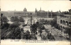 VINTAGE POSTCARD Paris Panorama of the Place of Chatelet Taken towards the Caretaker's lodge