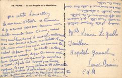 VINTAGE POSTCARD Paris the Royal Street and the Madeleine