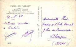 CPM Paris Le palais de Chaillot