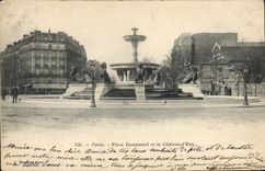 CPA Paris Place Daumesnil et le Chateau d'Eau Lion