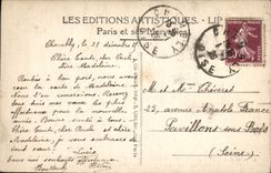 Panorama de París de la POSTAL de la VENDIMIA tomado hacia los districtos de Alma y del Champs Elysées