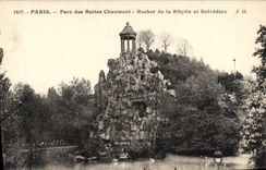 CPA Paris Parc des Buttes Chaumont Rocher de la Sibylle et Belvedere