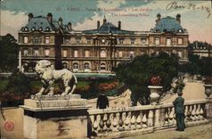 CPA Paris Palais de Luxembourg Les Jardins Lion