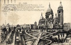 CPA Paris Funiculaire et basilique du Sacre Coeur de Montmartre