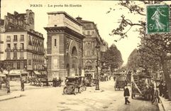 VINTAGE POSTCARD Paris the Gate St Martin