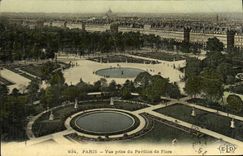 VINTAGE POSTCARD Paris Seen from of Pavillon de Flore (chart toilee)