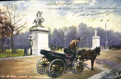 CPA Paris L'Entree des Champs Elysees Caleche Cheval