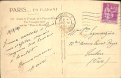 CPA Paris L'Arc de Triomphe et la Place de L'Etoile