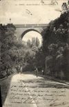 VINTAGE POSTCARD Paris Chaumont Hillocks the brick Bridge