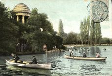 VINTAGE POSTCARD Paris Wood of Vincennes the lake Daumesnil and the Greek temple