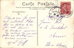 VINTAGE POSTCARD Paris the Place Saint Michel and the church Notre Dame Tram