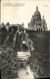 CPA Paris Le Sacre Coeur et le Funiculaire de Montmartre