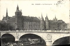 CPA Paris La Conciergerie Bateau Peniche 