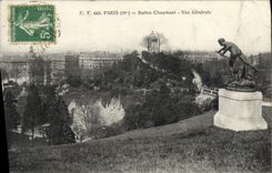 CPA Paris Buttes Chaumont Vue Generale